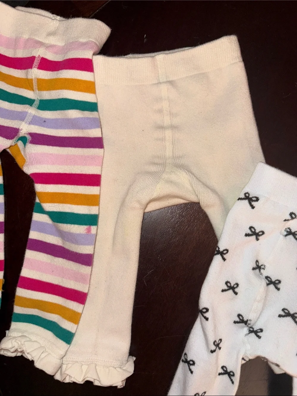 Toddler Assorted Pink, Cream & Multicolor Cotton ruffle/footless Tights - 6 Pack